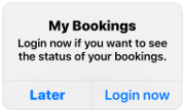 Booking app screens