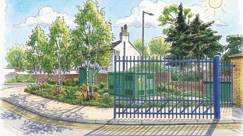 animated image of trees outside hampton pool